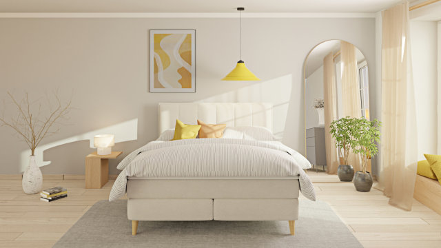 basics by BICO Boxspringbett Stripes beige mit konfigurierbarem Schlafkomfort